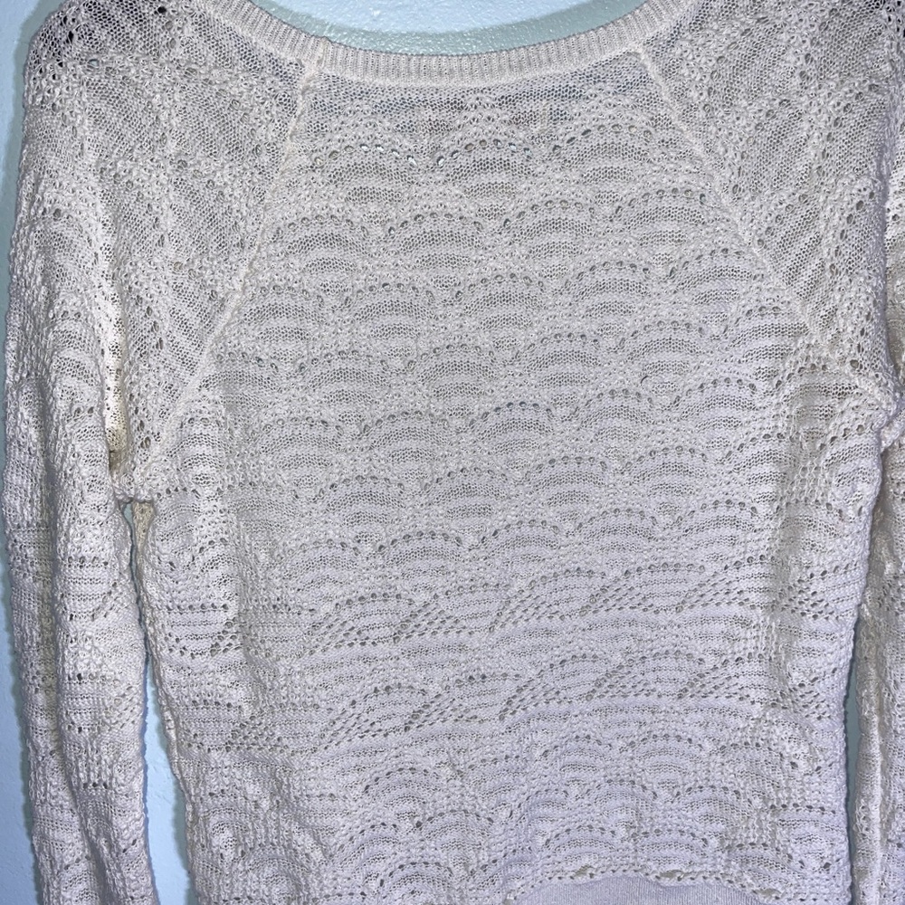 LOFT Ivory Textured Knit Top - Picture 7 of 8